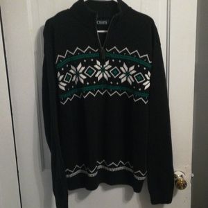 Chaps Christmas snowflake pattern half zip pullover